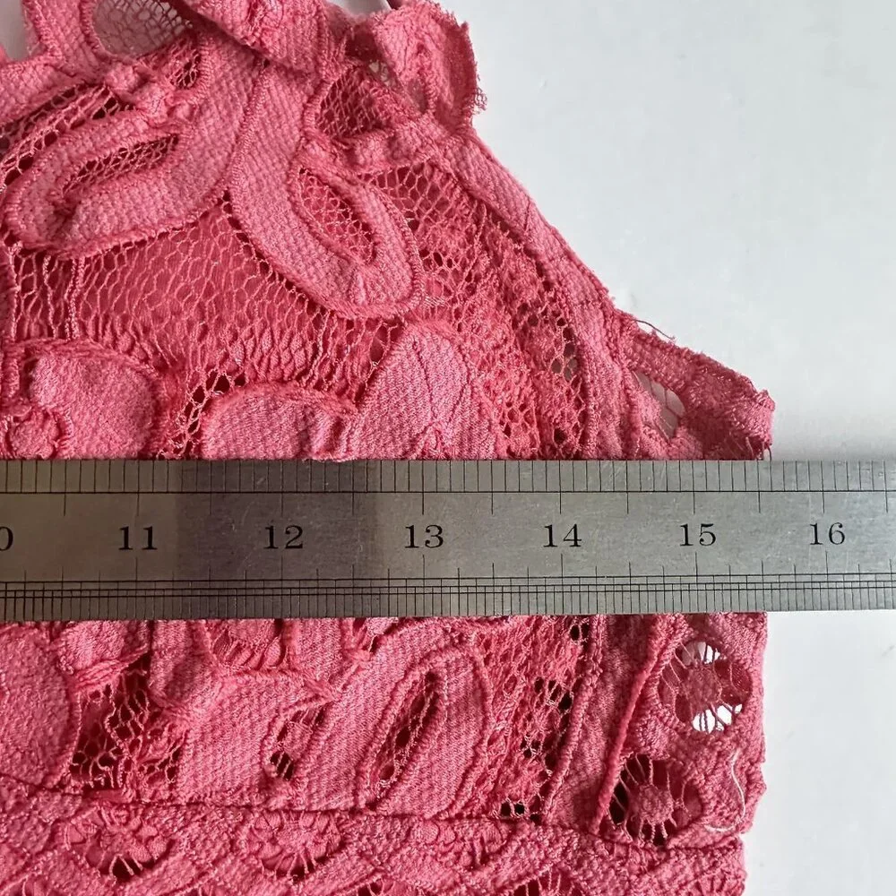 Zenana Babydoll Cami/Dress Womens 3X Pink Lace‎ Crochet Tiered Barbie Boho - Picture 5 of 12